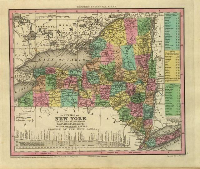 Map of New York 1836 , courtesy of David Rumsey Historical Map Collection